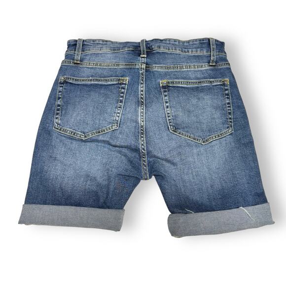 No Boundaries Mens Shorts Sz 28 Mens Raw Hem Slim Fit Stretch Dark Wash Blue NEW - Picture 5 of 8